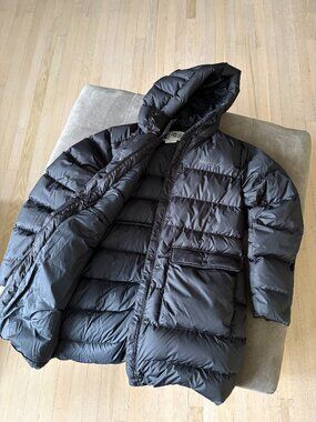 Marmot Mountain Works Long Hooded Puffer Parka Black Size L Insulated Coat